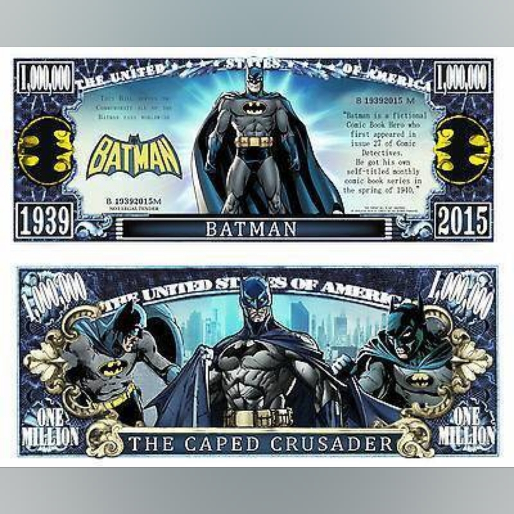 Batman Million Dollar Bill DC Marvel Disney Play Funny Money Novelty Note